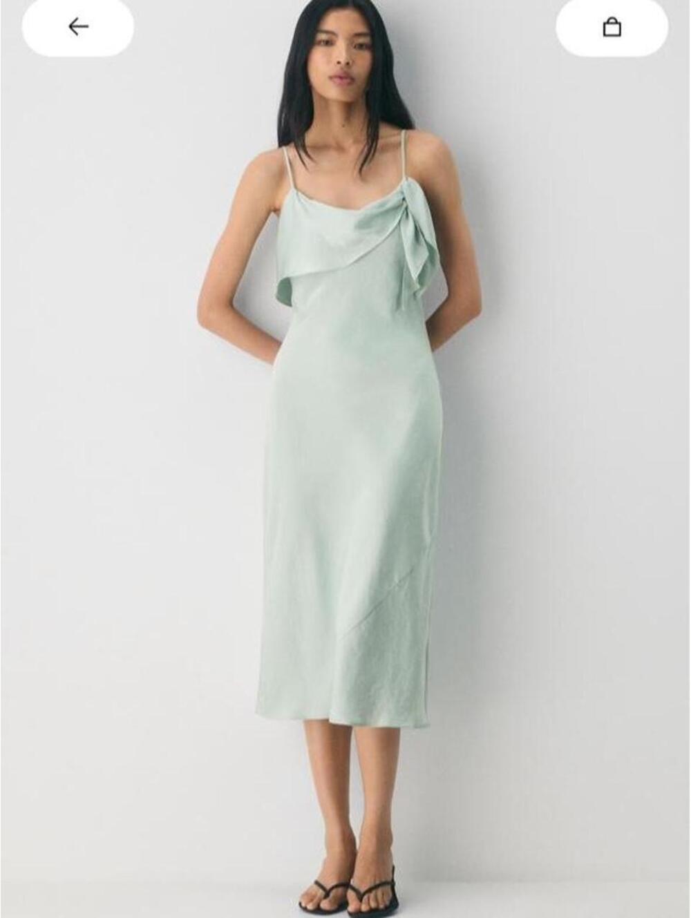Aritzia Cannelle Satin Dress | Agave Green ✨🫒 | size S